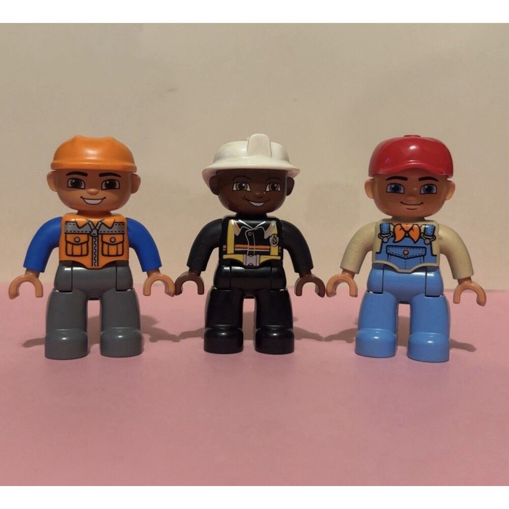 Lego Duplo Lot of 3 Men Figures Construction Workers Figures